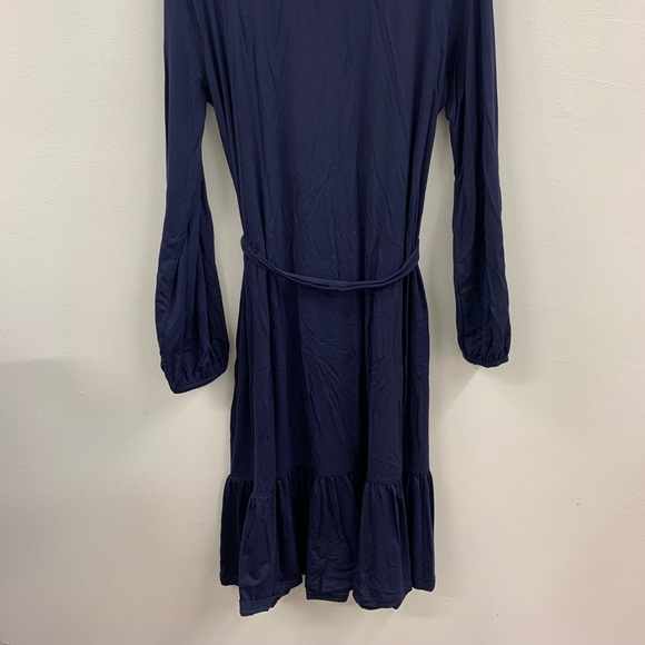 Boden CUFFS BALLOON SLEEVES DRESS navy blue size US 12R length 42 chest 22 - Picture 4 of 6